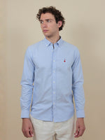 Oxford Hemd mit Herz & Initial – Himmelblau