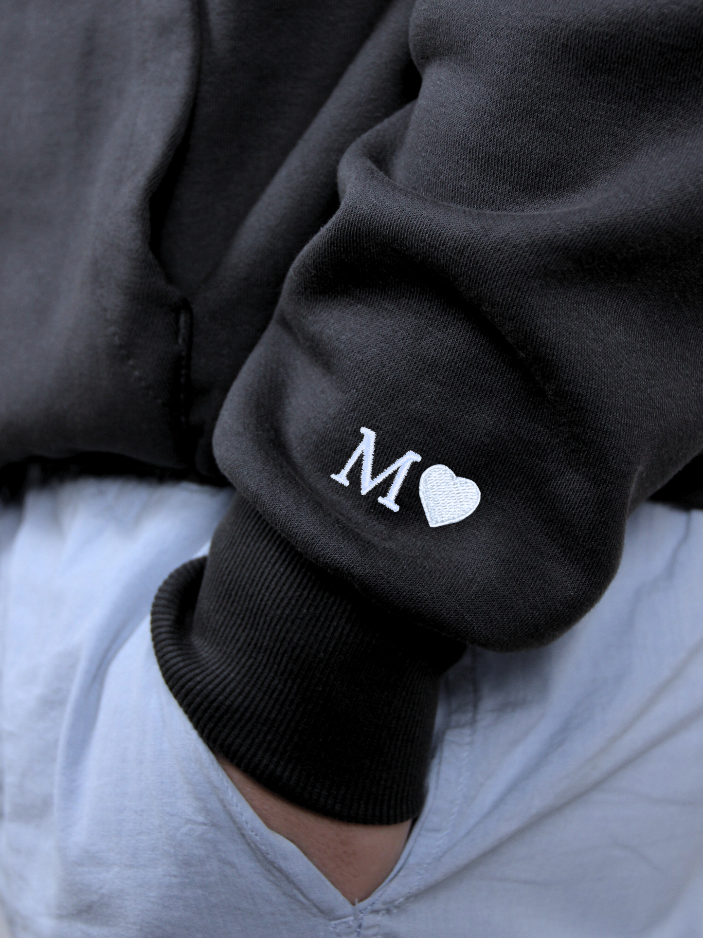 Hoodie Dunkelgrau - Herz Initial