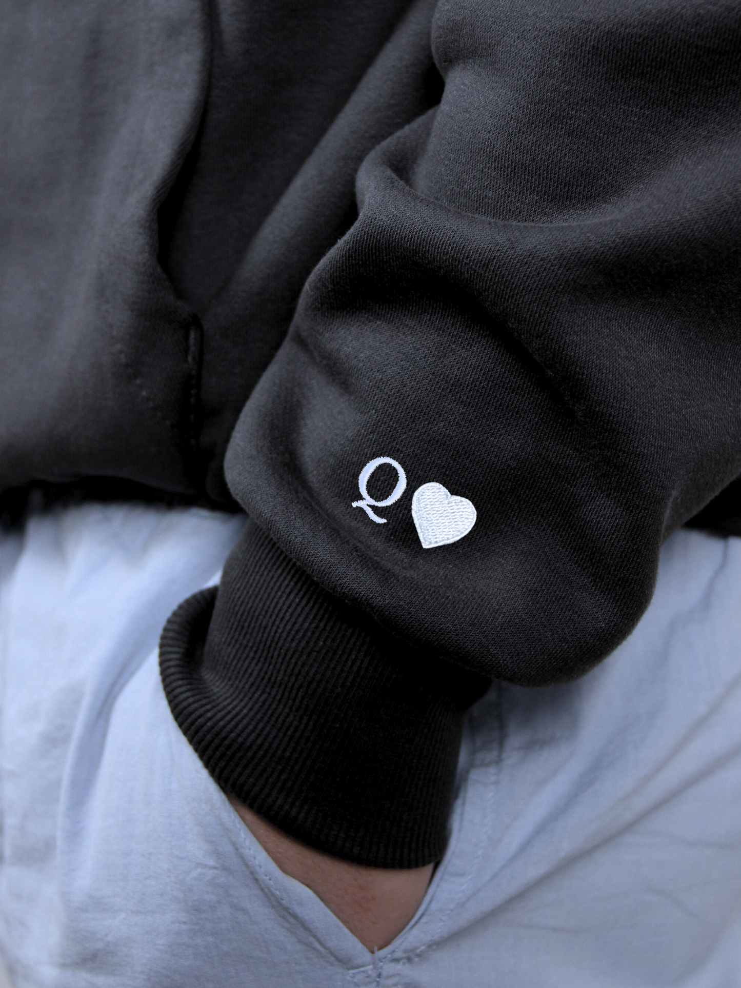 Hoodie Dunkelgrau - Herz Initial