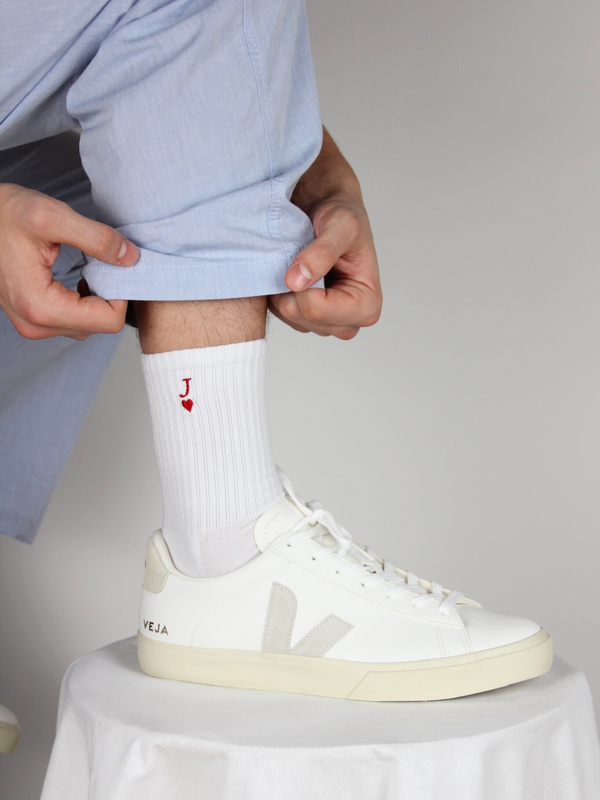Tennissocken mit Herz und Initial
