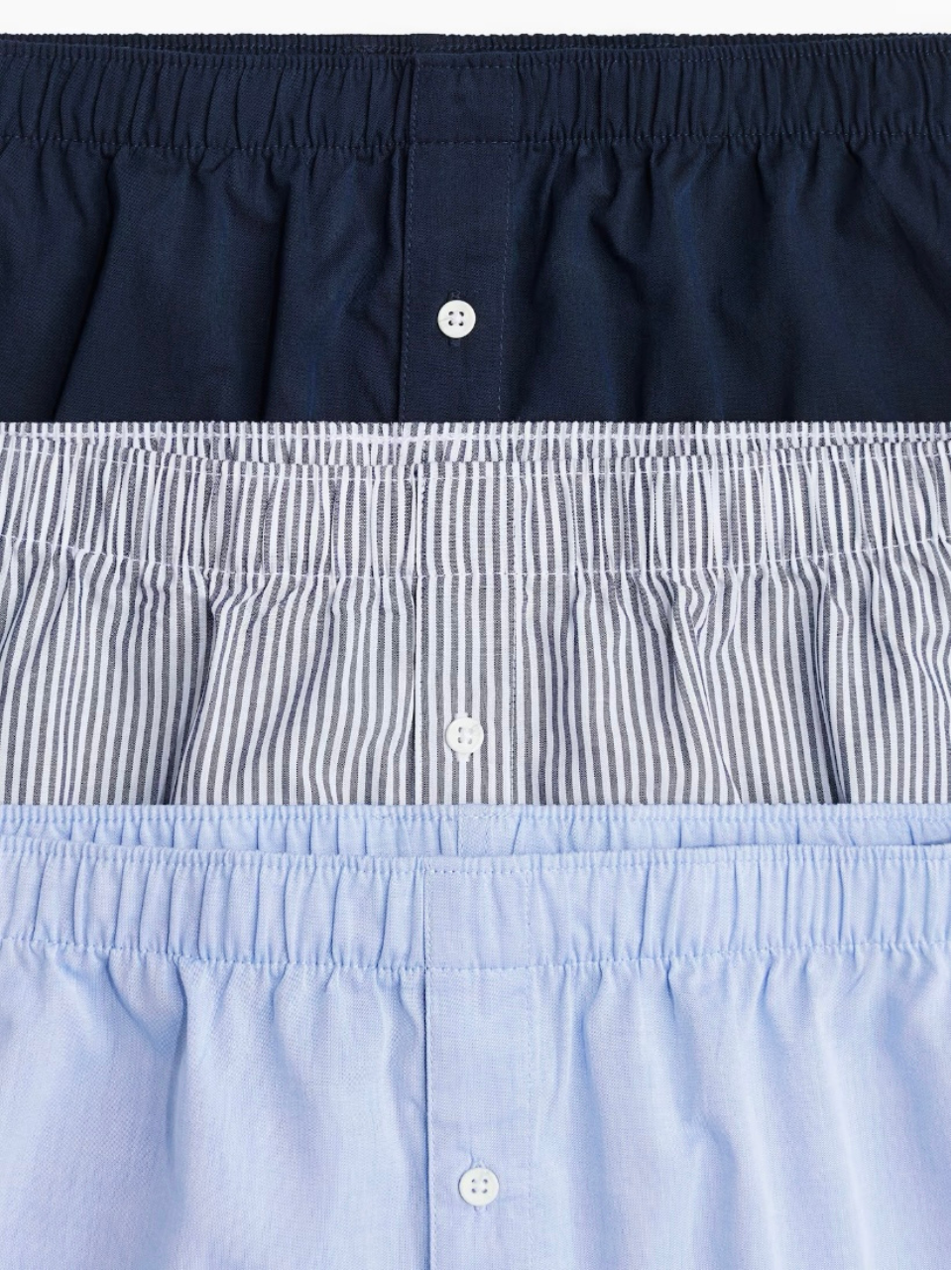 Boxershorts, Bündchen der drei Designs