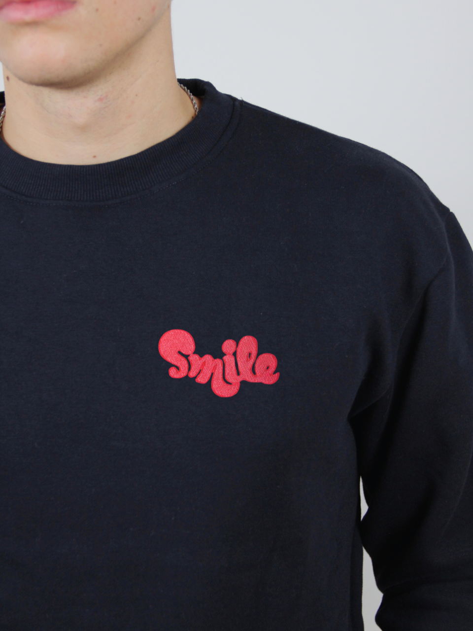 Sweater Dunkelblau - Smile Rot