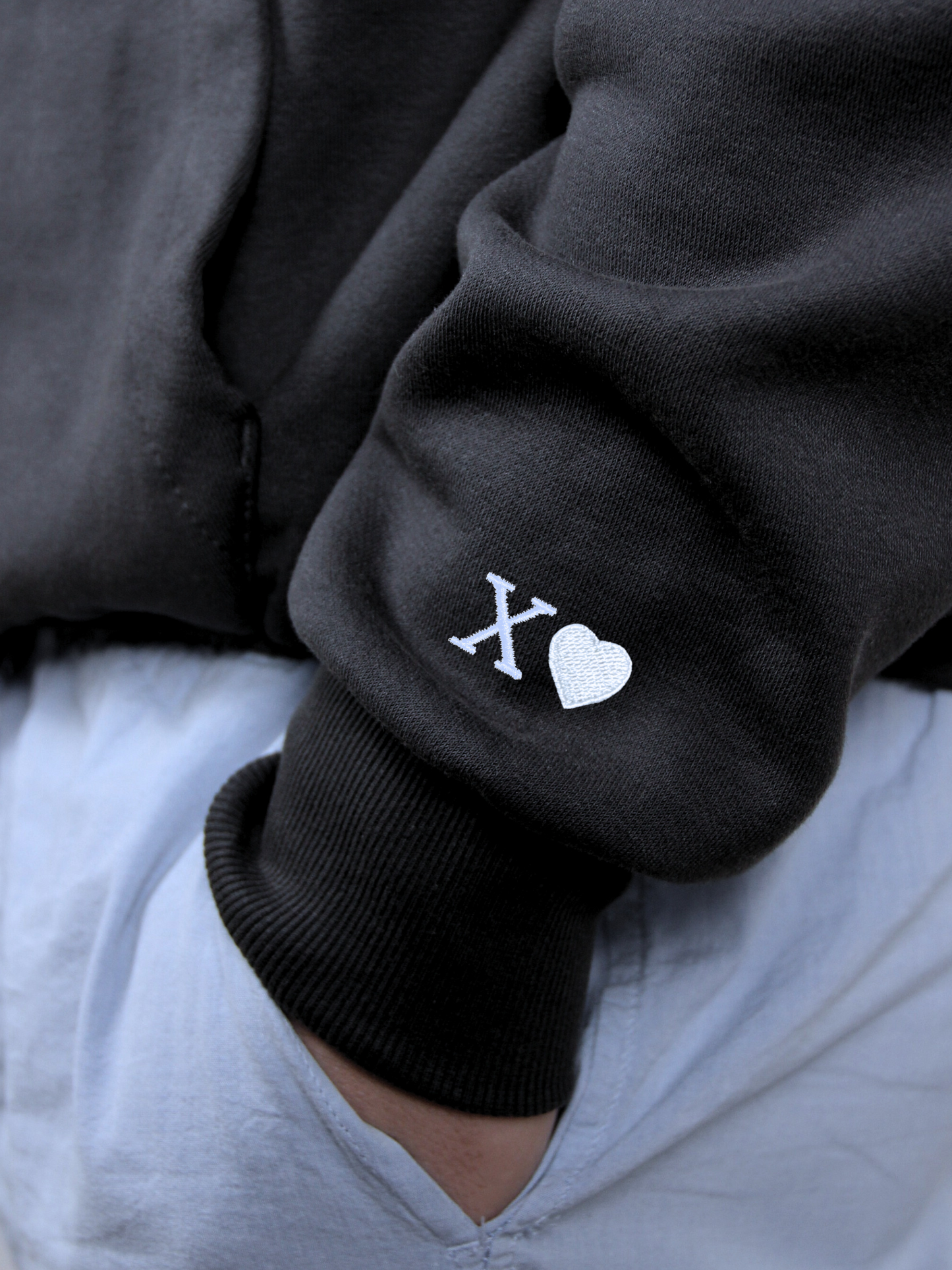 Hoodie Dunkelgrau - Herz Initial
