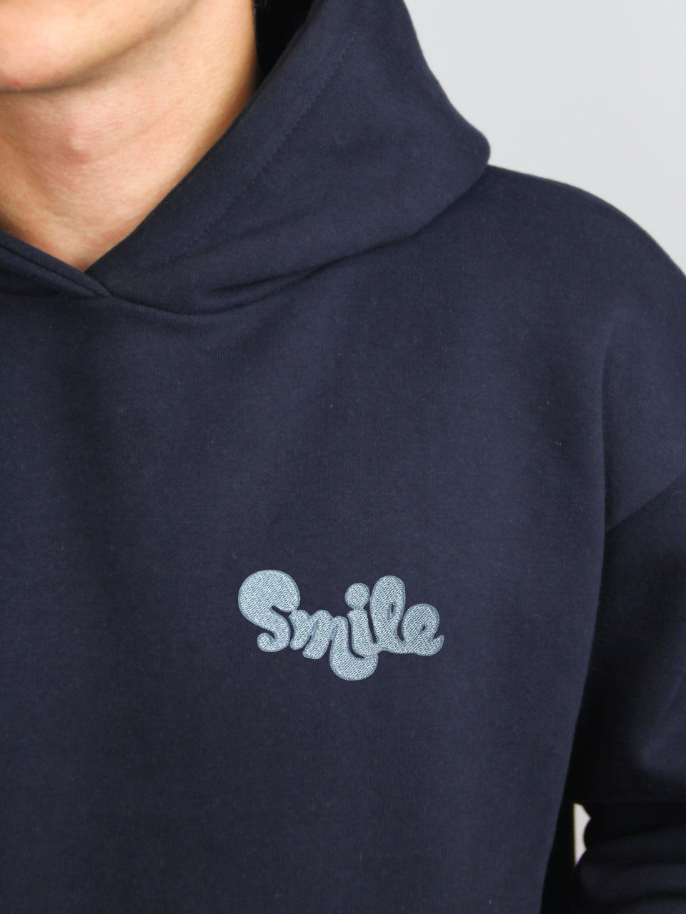 Hoodie Dunkelblau - Smile Hellblau