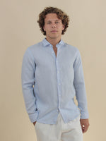Leinenhemd aus 100% Leinen – Himmelblau